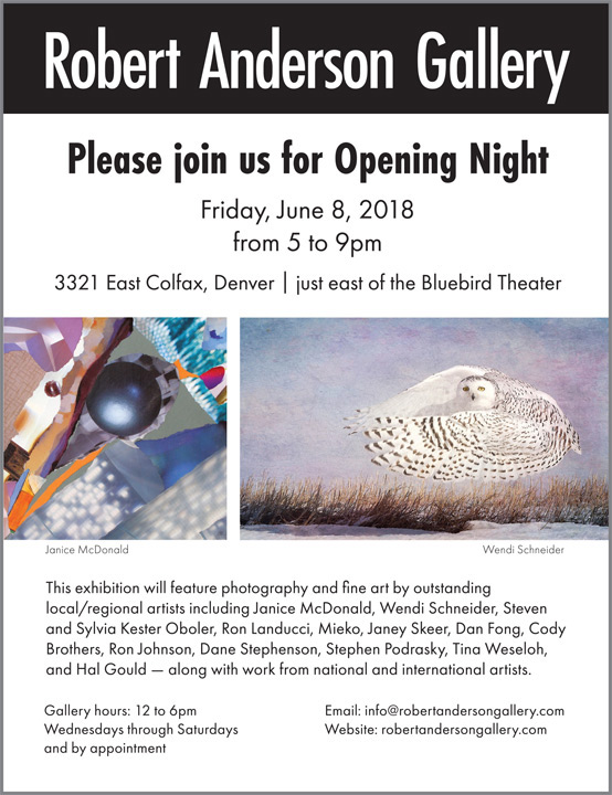 Please&nbsp; join us from 5-9 pm Friday, June 8, 2018 to view some outstanding, unique photography and art.